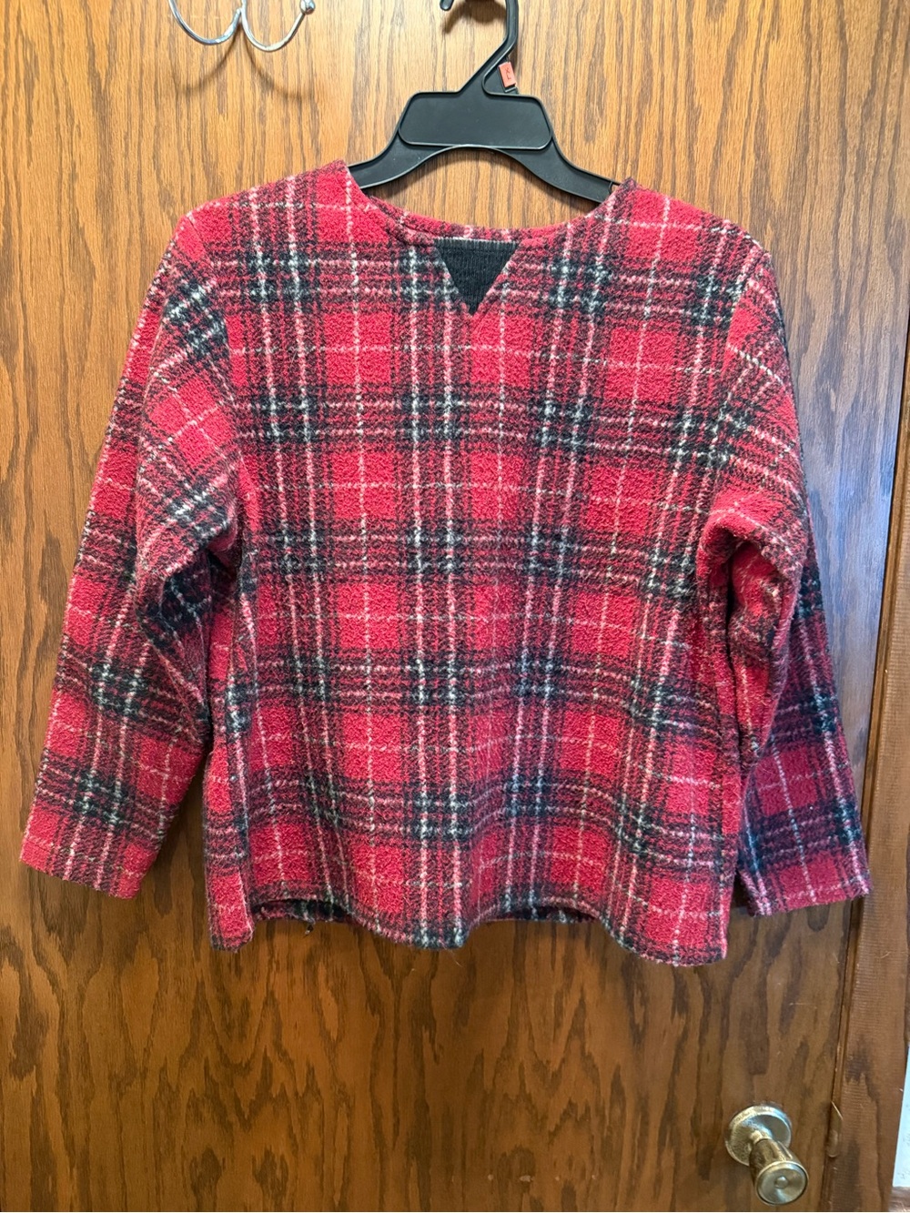 Women's Vintage Red Plaid Sweater